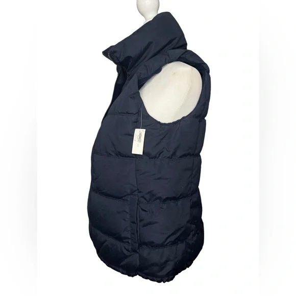 Old Navy Dark Blue Puffer Vest Full Zip fleece Lined Size-small - Picture 4 of 9